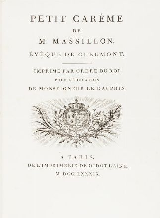  Massillon Jean Baptiste : Petit Carme... Letteratura francese, Letteratura  - Auction Books, Manuscripts & Autographs - Libreria Antiquaria Gonnelli - Casa d'Aste - Gonnelli Casa d'Aste