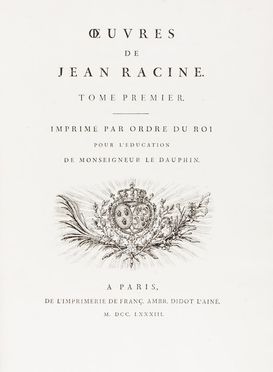  Racine Jean : Oeuvres. Tome Premier (-troisieme). Letteratura francese, Teatro, Letteratura, Musica, Teatro, Spettacolo  - Auction Books, Manuscripts & Autographs - Libreria Antiquaria Gonnelli - Casa d'Aste - Gonnelli Casa d'Aste