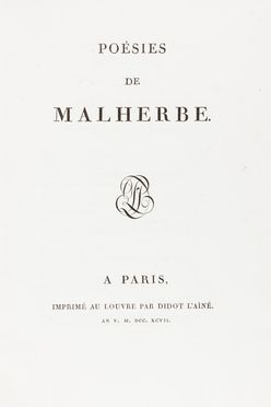  Malherbe François de : Poésies.  - Asta Libri, Manoscritti e Autografi - Libreria Antiquaria Gonnelli - Casa d'Aste - Gonnelli Casa d'Aste