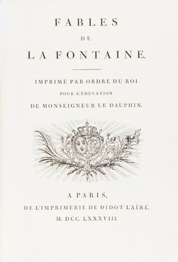  La Fontaine Jean (de) : Fables.  - Asta Libri, Manoscritti e Autografi - Libreria Antiquaria Gonnelli - Casa d'Aste - Gonnelli Casa d'Aste