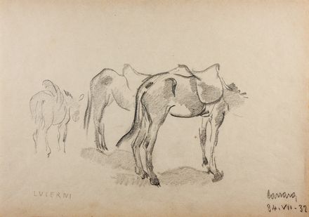  Oreste Zuccoli  (Firenze, 1889 - 1980) : Lotto composto di un dipinto e di 8 disegni di autori vari.  - Auction Books & Graphics. Part I: Prints, Drawings & Paintings - Libreria Antiquaria Gonnelli - Casa d'Aste - Gonnelli Casa d'Aste