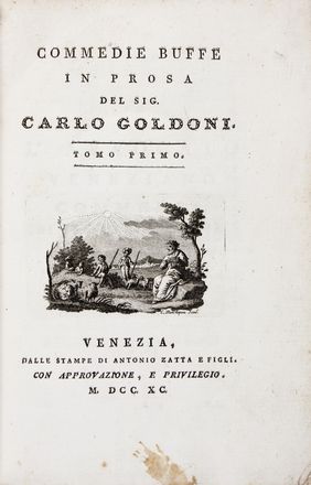  Goldoni Carlo : Opere teatrali [...] con rami allusivi. Tomo Primo (-quadragesimoquarto).  Pietro Antonio Novelli  (Venezia, 1729 - 1804), Giuliano Zuliani  - Asta Libri & Grafica. Parte II: Autografi, Musica & Libri a Stampa - Libreria Antiquaria Gonnelli - Casa d'Aste - Gonnelli Casa d'Aste