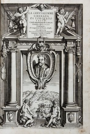  Tasso Torquato : La Gerusalemme liberata [...]. Con le annotationi di Scipion Gentili, e di Giulio Guastavini, Et li argomenti di Oratio Ariosti.  Scipione Gentili, Giulio Guastavini, Bernardo Castello  - Asta Libri & Grafica. Parte II: Autografi, Musica & Libri a Stampa - Libreria Antiquaria Gonnelli - Casa d'Aste - Gonnelli Casa d'Aste