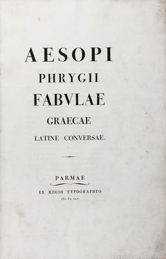  Aesopus : Fabulae.  - Asta Libri & Grafica. Parte II: Autografi, Musica & Libri a Stampa - Libreria Antiquaria Gonnelli - Casa d'Aste - Gonnelli Casa d'Aste