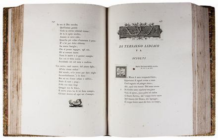 Prose e versi per onorare la memoria di Livia Doria Caraffa... Letteratura italiana, Bodoni, Letteratura, Collezionismo e Bibliografia  Raffaello Morghen  (1761 - 1833), Giuseppe Dall'Acqua  (Vicenza, 1760 - 1829), Cristoforo Dall'Acqua  (Vicenza, 1734 - 1787), Secondo Bianchi, Giovanni Volpato  (Bassano del Grappa, 1735 - Roma, 1803)  - Auction Books & Graphics. Part II: Books, Manuscripts & Autographs - Libreria Antiquaria Gonnelli - Casa d'Aste - Gonnelli Casa d'Aste