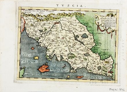  Giovanni Antonio Magini  (Padova, 1555 - Bologna, 1617) : Lotto composto di 3 carte. Latium, seu territorium Romae. Tuscia. Italia.  - Asta Libri & Grafica. Parte I: Stampe, Disegni & Dipinti - Libreria Antiquaria Gonnelli - Casa d'Aste - Gonnelli Casa d'Aste