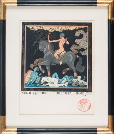 George Barbier  (Nantes, 1882 - Parigi, 1932) : Le cavalier blanc / Celui qui monte un cheval noir.  - Asta Libri & Grafica. Parte I: Stampe, Disegni & Dipinti - Libreria Antiquaria Gonnelli - Casa d'Aste - Gonnelli Casa d'Aste