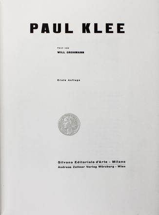  Klee Paul : Klee.  Will Grohmann  - Asta Libri & Grafica. Parte II: Autografi, Musica & Libri a Stampa - Libreria Antiquaria Gonnelli - Casa d'Aste - Gonnelli Casa d'Aste