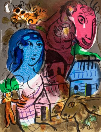  Joan Mir  (Montroig, 1893 - Palma di Majorca, 1983) : Litografia da Derriere le Miroir.  Marc Chagall  (Vitebsk, 1887 - St. Paul de  Vence, 1985), Pablo Picasso  (Malaga, 1881 - Mougins, 1973)  - Asta Libri & Grafica. Parte I: Stampe, Disegni & Dipinti - Libreria Antiquaria Gonnelli - Casa d'Aste - Gonnelli Casa d'Aste