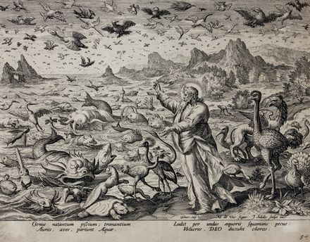  Johannes I (Jan) Sadeler  (Bruxelles,, 1550 - Venezia,, 1600) : Lotto di nove incisioni da serie sulla Genesi.  - Auction Books & Graphics. Part I: Prints, Drawings & Paintings - Libreria Antiquaria Gonnelli - Casa d'Aste - Gonnelli Casa d'Aste