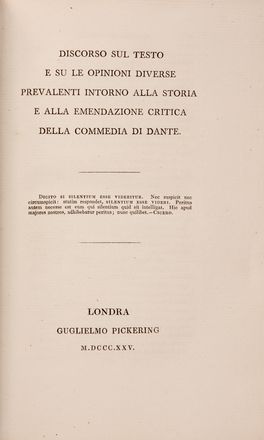  Alighieri Dante : La Commedia [...] illustrata da Ugo Foscolo [...]. Tomo primo (-tutto il pubblicato). Dantesca, Letteratura italiana, Letteratura, Letteratura  Ugo Foscolo  (1778 - 1827)  - Auction Books & Graphics. Part II: Books, Manuscripts & Autographs - Libreria Antiquaria Gonnelli - Casa d'Aste - Gonnelli Casa d'Aste