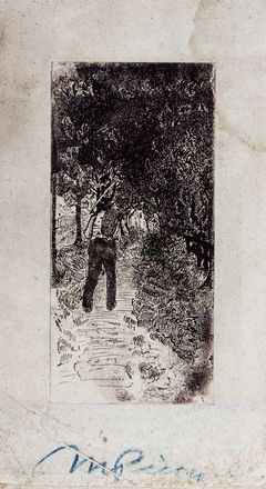  Guglielmo Micheli  (Livorno, 1866 - 1926) : Paesaggio.  - Asta Libri & Grafica. Parte I: Stampe, Disegni & Dipinti - Libreria Antiquaria Gonnelli - Casa d'Aste - Gonnelli Casa d'Aste