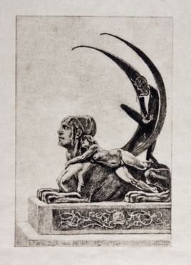  Flicien Rops  (Namur, 1833 - Essonnes, 1898) : Le sphinx. Le bonheur dans le crime. (Da Les diaboliques).  - Auction Books & Graphics. Part I: Prints, Drawings & Paintings - Libreria Antiquaria Gonnelli - Casa d'Aste - Gonnelli Casa d'Aste