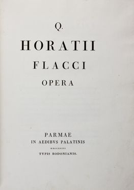  Horatius Flaccus Quintus : Opera.  - Asta Libri & Grafica. Parte II: Autografi, Musica & Libri a Stampa - Libreria Antiquaria Gonnelli - Casa d'Aste - Gonnelli Casa d'Aste