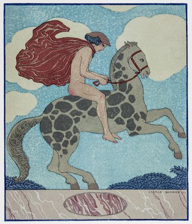  George Barbier  (Nantes, 1882 - Parigi, 1932) : Lotto composto di 2 pochoir da Les chansons de Bilitis di Lous Pierre.  Pierre Lous  - Asta Libri & Grafica. Parte I: Stampe, Disegni & Dipinti - Libreria Antiquaria Gonnelli - Casa d'Aste - Gonnelli Casa d'Aste