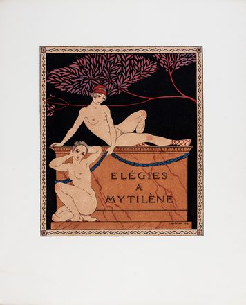  George Barbier  (Nantes, 1882 - Parigi, 1932) : Lotto composto di 3 illustrazioni, una vignetta e una copertina da Les chansons de Bilitis di Lous Pierre.  Pierre Lous  - Auction Books & Graphics. Part I: Prints, Drawings & Paintings - Libreria Antiquaria Gonnelli - Casa d'Aste - Gonnelli Casa d'Aste