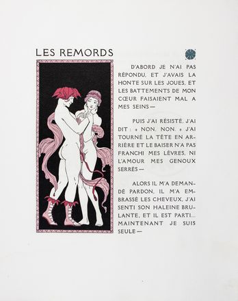  George Barbier  (Nantes, 1882 - Parigi, 1932) : Lotto composto di 5 vignette da Les chansons de Bilitis di Lous Pierre.  Pierre Lous  - Asta Libri & Grafica. Parte I: Stampe, Disegni & Dipinti - Libreria Antiquaria Gonnelli - Casa d'Aste - Gonnelli Casa d'Aste