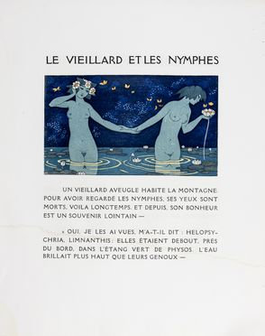  George Barbier  (Nantes, 1882 - Parigi, 1932) : Lotto composto di 5 vignette da Les chansons de Bilitis di Lous Pierre.  Pierre Lous  - Asta Libri & Grafica. Parte I: Stampe, Disegni & Dipinti - Libreria Antiquaria Gonnelli - Casa d'Aste - Gonnelli Casa d'Aste