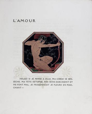  George Barbier  (Nantes, 1882 - Parigi, 1932) : Lotto composto di 5 vignette da Les chansons de Bilitis di Lous Pierre.  Pierre Lous  - Auction Books & Graphics. Part I: Prints, Drawings & Paintings - Libreria Antiquaria Gonnelli - Casa d'Aste - Gonnelli Casa d'Aste