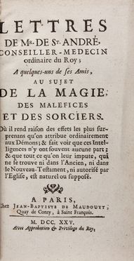  Maldonado Juan de : Traictè des anges et demons. Occultismo  Scipione Maffei, Franois de Saint-Andr  - Auction Books & Graphics. Part II: Books, Manuscripts & Autographs - Libreria Antiquaria Gonnelli - Casa d'Aste - Gonnelli Casa d'Aste