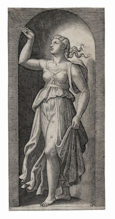  Marcantonio Raimondi  (Molinella,, 1480 - Bologna,, 1534) : Lotto di 2 fogli dalla serie Le virt.  - Asta Libri & Grafica. Parte I: Stampe, Disegni & Dipinti - Libreria Antiquaria Gonnelli - Casa d'Aste - Gonnelli Casa d'Aste