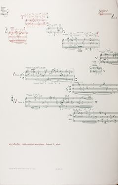  Boulez Pierre : Troisi�me sonate pour piano - Formant 3 - Miroir  - Asta Libri & Grafica. Parte II: Autografi, Musica & Libri a Stampa - Libreria Antiquaria Gonnelli - Casa d'Aste - Gonnelli Casa d'Aste