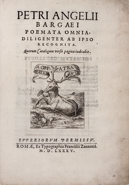  Angeli Pietro : Poemata omnia, diligenter ab ipso recognita...  - Asta Libri & Grafica. Parte II: Autografi, Musica & Libri a Stampa - Libreria Antiquaria Gonnelli - Casa d'Aste - Gonnelli Casa d'Aste