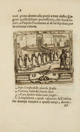  Buonmattei Benedetto : Descrizion delle feste fatte in Firenze per la canonizzazione di S.to Andrea Corsini. Feste - Folklore - Giochi - Sport, Storia locale, Figurato, Storia, Diritto e Politica, Collezionismo e Bibliografia  Stefano Della Bella  (Firenze, 1610 - 1664)  - Auction Books & Graphics - Libreria Antiquaria Gonnelli - Casa d'Aste - Gonnelli Casa d'Aste