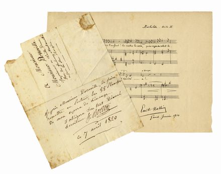 Raccolta di 18 autografi (tra lettere e citazioni musicali) di compositori francesi.  - Asta Libri & Grafica - Libreria Antiquaria Gonnelli - Casa d'Aste - Gonnelli Casa d'Aste