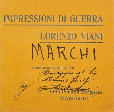  Lorenzo Viani  (Viareggio, 1882 - Ostia, 1936) : Impressioni di guerra. Agosto-settembre 1918. Villa Paolina Berghese Viareggio.  - Asta Libri & Grafica - Libreria Antiquaria Gonnelli - Casa d'Aste - Gonnelli Casa d'Aste