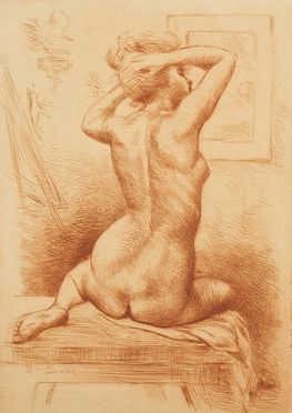  Henri Boutet  (Sainte-Hermine, Vend�e, 1857 - Parigi, 1919) : Nudo femminile di schiena.  - Asta Libri & Grafica - Libreria Antiquaria Gonnelli - Casa d'Aste - Gonnelli Casa d'Aste