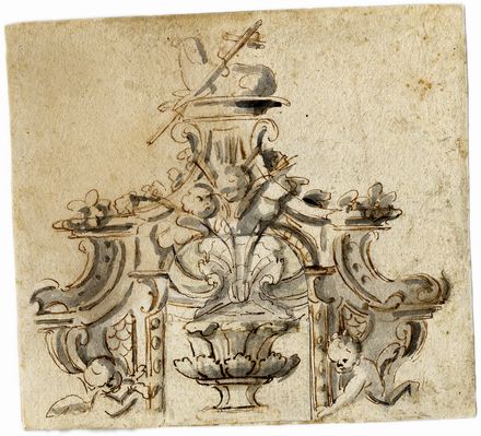  Giovanni Giardini  (Forl�, 1646 - Roma, 1721) [attribuito a] : Lotto di tre studi per oggetti liturgici.  - Asta Libri & Grafica - Libreria Antiquaria Gonnelli - Casa d'Aste - Gonnelli Casa d'Aste
