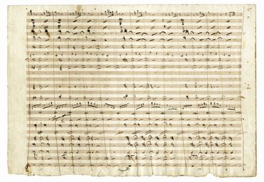  Bellini Vincenzo : Carta musicale autografa - con correzioni e cancellature - dall'opera 'Norma'.	 Musica, Musica, Teatro, Spettacolo  - Auction Books & Graphics - Libreria Antiquaria Gonnelli - Casa d'Aste - Gonnelli Casa d'Aste