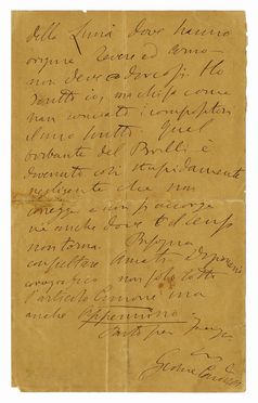  Carducci Giosu : Insieme composto da 1 lettera autografa inviata a [Nicola Zanichelli], 14 pagine (bozze di stampa) tratte da 'Letture italiane' con correzioni autografe di Carducci. Nel lotto anche 5 biglietti autografi con appunti di carattere lavorativo.  - Asta Libri & Grafica - Libreria Antiquaria Gonnelli - Casa d'Aste - Gonnelli Casa d'Aste