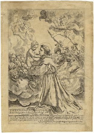  Francesco Rosaspina  (Montescudo [Rimini], 1762 - Bologna, 1841) : Madonna in trono fra san Gerolamo e san Francesco.  Simone Cantarini  (Pesaro, 1612 - Verona, 1648)  - Auction Books & Graphics - Libreria Antiquaria Gonnelli - Casa d'Aste - Gonnelli Casa d'Aste