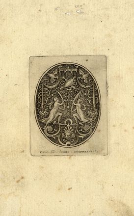  Etienne Delaune  (Orl�ans, 1519 - Paris, 1583) : Lotto di due tavole da una serie di grottesche in ovale.  - Asta Libri & Grafica - Libreria Antiquaria Gonnelli - Casa d'Aste - Gonnelli Casa d'Aste