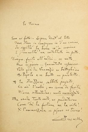  Telemaco Signorini  (Firenze, 1835 - 1901) [e altri] : Album amicorum di disegni e autografi.  - Asta Libri & Grafica - Libreria Antiquaria Gonnelli - Casa d'Aste - Gonnelli Casa d'Aste