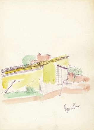  Piano Renzo : Raccolta di 11 disegni originali con firme autografe conservati in una cartella universitaria del celebre architetto (Universit� di Firenze / Facolt� di Architettura), insieme a un ritratto fotografico con firma autografa Architettura  - Auction Books & Graphics - Libreria Antiquaria Gonnelli - Casa d'Aste - Gonnelli Casa d'Aste