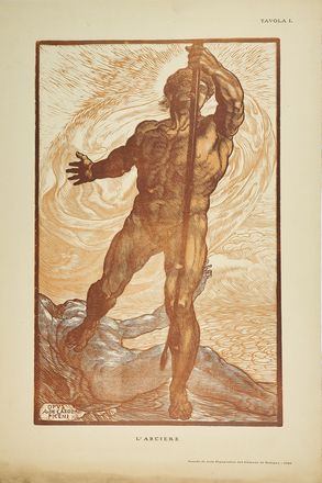  Adolfo De Carolis  (Montefiore dell'Aso, 1874 - Roma, 1928) [e altri] : 14 tavole xilografiche disegnate e incise da A. De Carolis, A. Moroni, E. Centenari ed altri.  Antonello Moroni  (Savignano di Romagna, 1889 - Gatteo, 1930)  - Asta Libri & Grafica - Libreria Antiquaria Gonnelli - Casa d'Aste - Gonnelli Casa d'Aste