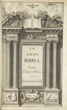 La Sacra Bibbia, tradotta in lingua Italiana, e commentata da Giovanni Diodati di nation lucchese. Seconda editione, migliorata ed accresciuta.  Giovanni Diodati  (Ginevra, 1576 - Ginevra, 1649), Abraham Bosse  (Tours, 1604 - Parigi, 1676)  - Asta Libri & Grafica - Libreria Antiquaria Gonnelli - Casa d'Aste - Gonnelli Casa d'Aste