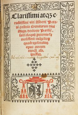  Alberto da Padova : Evangeliorum quadragesimalium opus aureum nunquam alias impressum. Religione, Figurato, Collezionismo e Bibliografia  - Auction Books & Graphics - Libreria Antiquaria Gonnelli - Casa d'Aste - Gonnelli Casa d'Aste