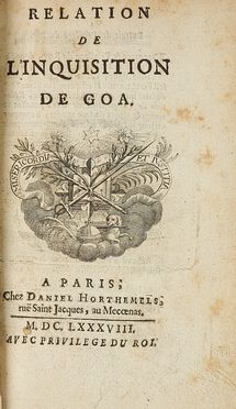  Dellon Charles : Relation de l'inquisition de Goa.  Cornelis Martinus Vermeulen  - Asta Libri & Grafica - Libreria Antiquaria Gonnelli - Casa d'Aste - Gonnelli Casa d'Aste
