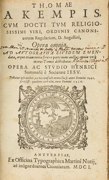  Thomas a Kempis : Opera Omnia. Religione  - Auction Books & Graphics - Libreria Antiquaria Gonnelli - Casa d'Aste - Gonnelli Casa d'Aste