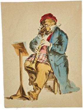  Autori anonimi met� sec. XIX : Lotto di 5 caricature.  - Asta Libri & Grafica - Libreria Antiquaria Gonnelli - Casa d'Aste - Gonnelli Casa d'Aste