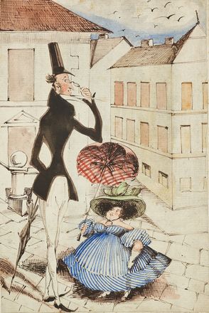  Autori anonimi met� sec. XIX : Lotto di 5 caricature.  - Asta Libri & Grafica - Libreria Antiquaria Gonnelli - Casa d'Aste - Gonnelli Casa d'Aste