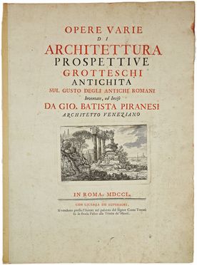  Giovanni Battista Piranesi  (Mogliano Veneto, 1720 - Roma, 1778) : Lotto di 16 tavole e frontespizio da Le Rovine dell Castello dell'Acqua Giulia situato in Roma presso S. Eusebio...  - Auction Books & Graphics - Libreria Antiquaria Gonnelli - Casa d'Aste - Gonnelli Casa d'Aste