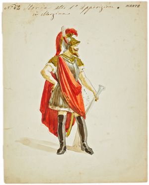  Anonimo del XIX secolo : Lotto di 7 figurini teatrali per il ballo Prometeo al Teatro alla Scala di Milano.  - Auction Books & Graphics - Libreria Antiquaria Gonnelli - Casa d'Aste - Gonnelli Casa d'Aste