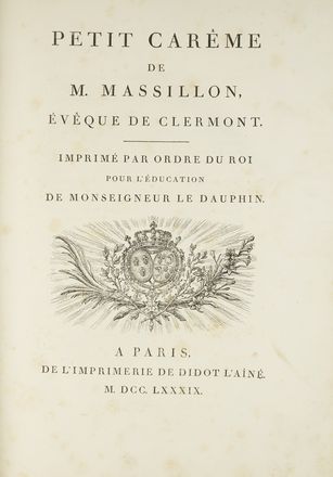  Massillon Jean Baptiste : Petit Carme... Letteratura francese, Legatura, Letteratura, Collezionismo e Bibliografia  - Auction Books & Graphics - Libreria Antiquaria Gonnelli - Casa d'Aste - Gonnelli Casa d'Aste