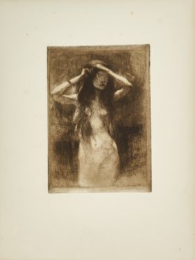  Paul Albert Besnard  (Parigi, 1849 - 1934) : Jeune fille nue se coiffant.  - Asta Libri & Grafica - Libreria Antiquaria Gonnelli - Casa d'Aste - Gonnelli Casa d'Aste
