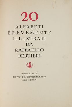  Bertieri Raffaello : 20 alfabeti brevemente illustrati.  - Asta Libri & Grafica - Libreria Antiquaria Gonnelli - Casa d'Aste - Gonnelli Casa d'Aste